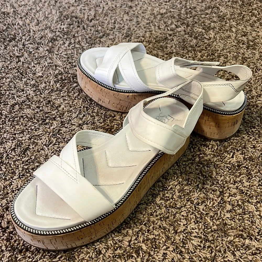 Franco Sarto White Platform Sandals